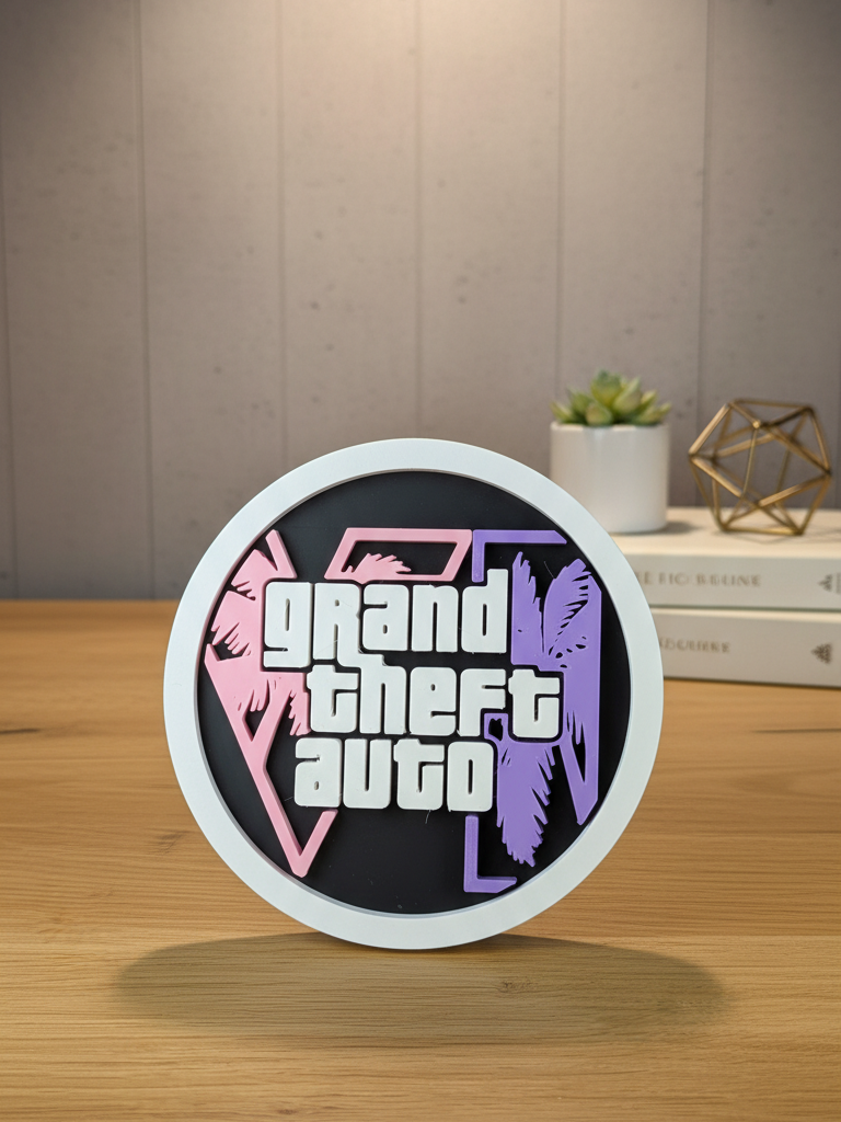 Grand Theft Auto VI 3D Printed Coaster