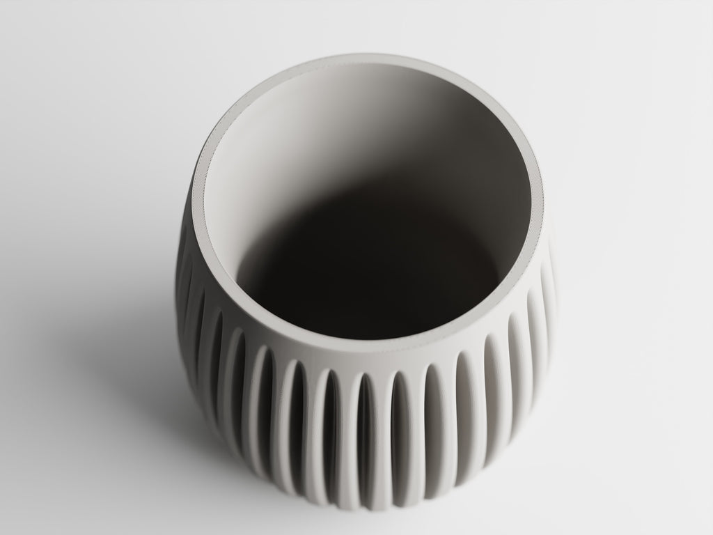 Ribbed Curved 3D Printed Planter