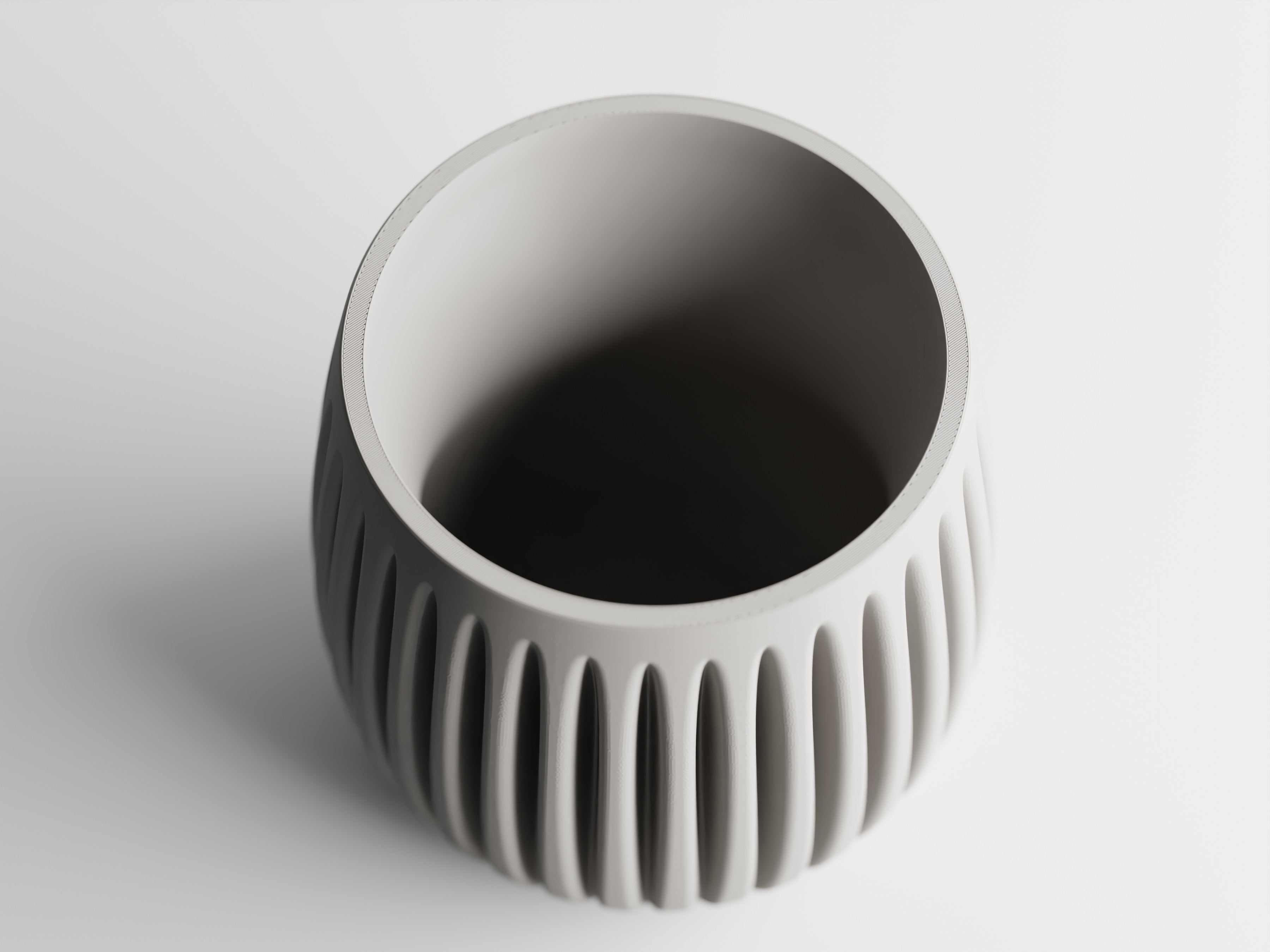 Ribbed Curved 3D Printed Planter