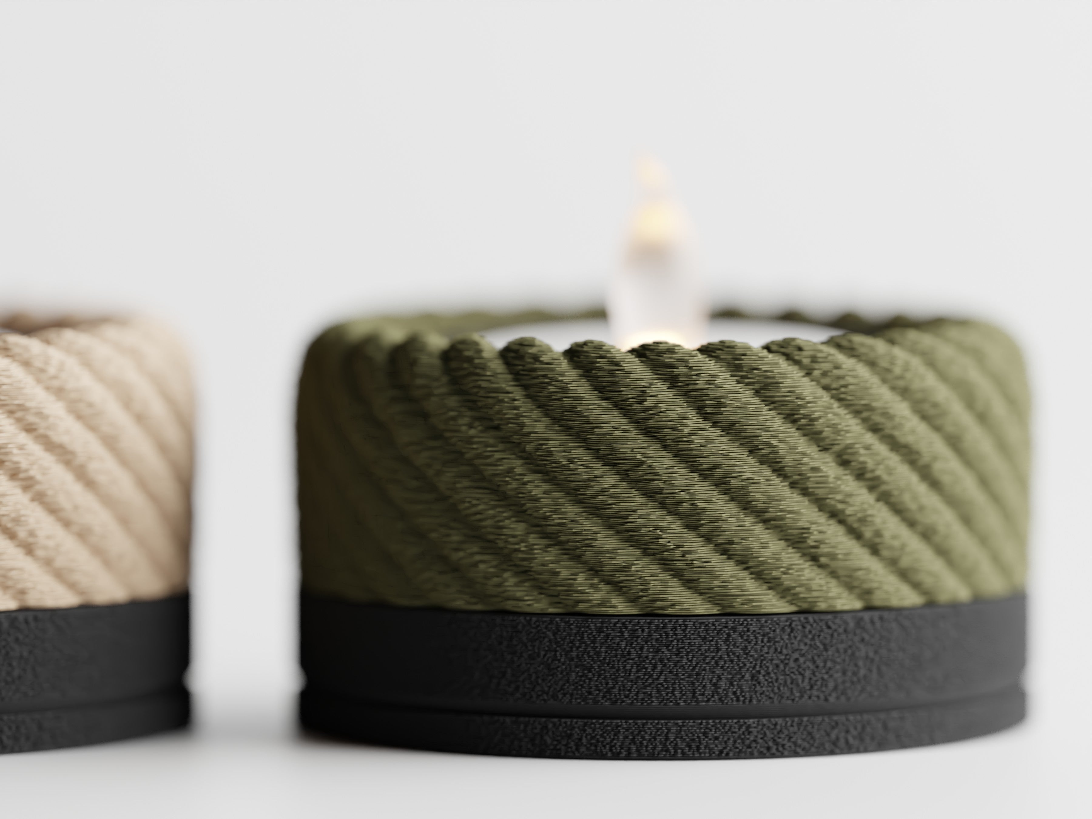 Diagonal Twill Texture Tealight Holder