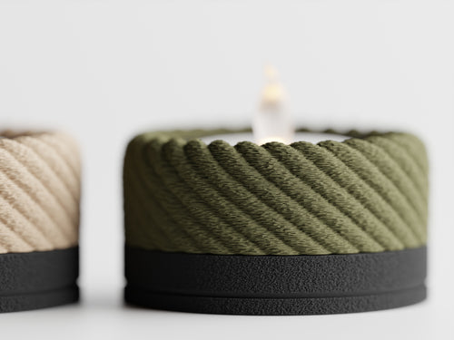 Diagonal Twill Texture Tealight Holder
