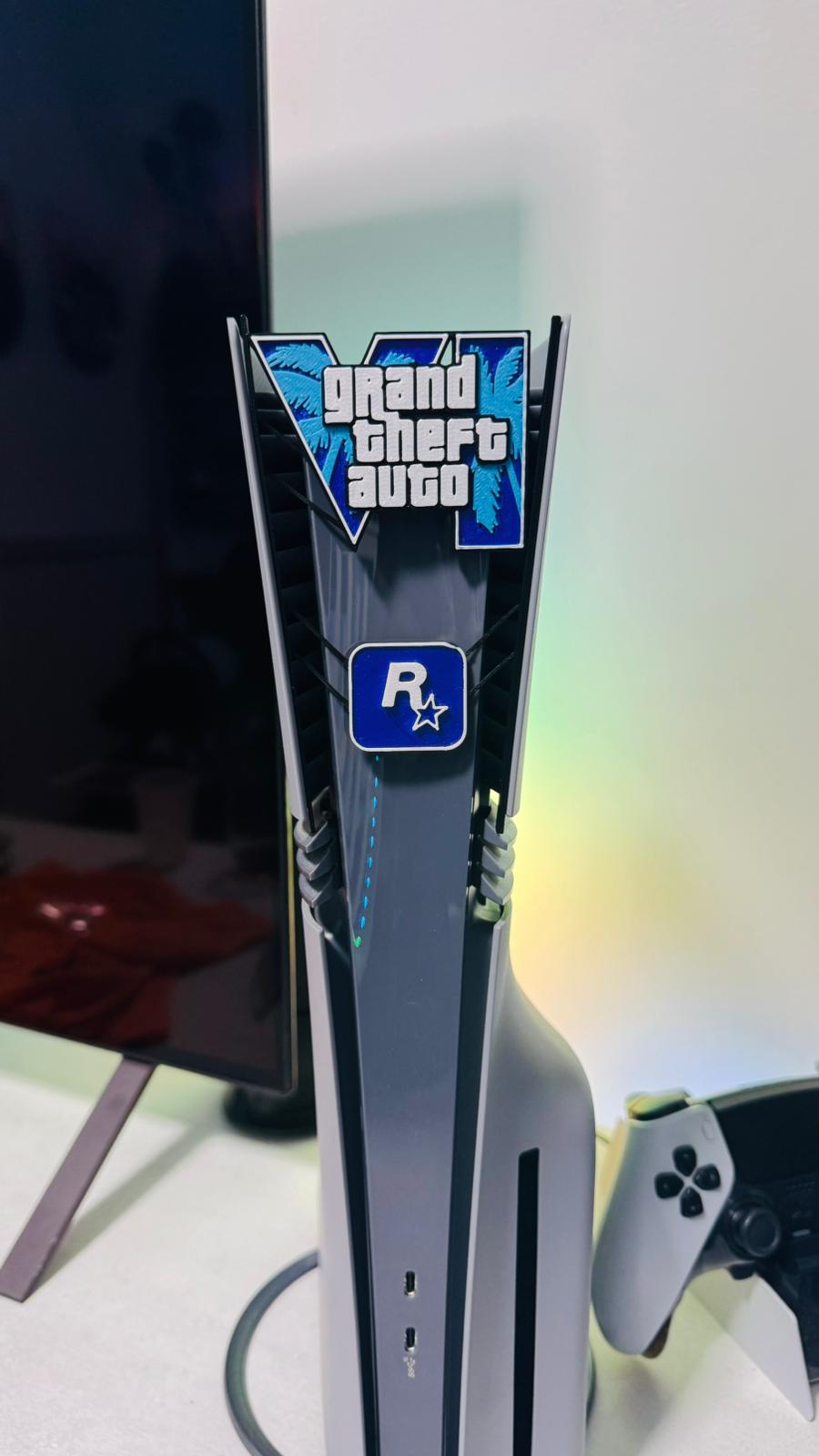 GTA VI PS5 Console Badge – Blue Logo