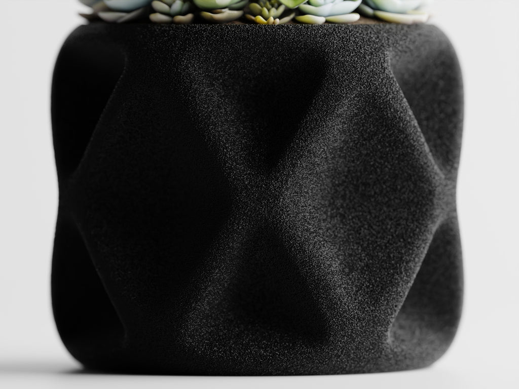 Modern Sculptural Plant Pot – Deep Concave / Indented Geometric Design