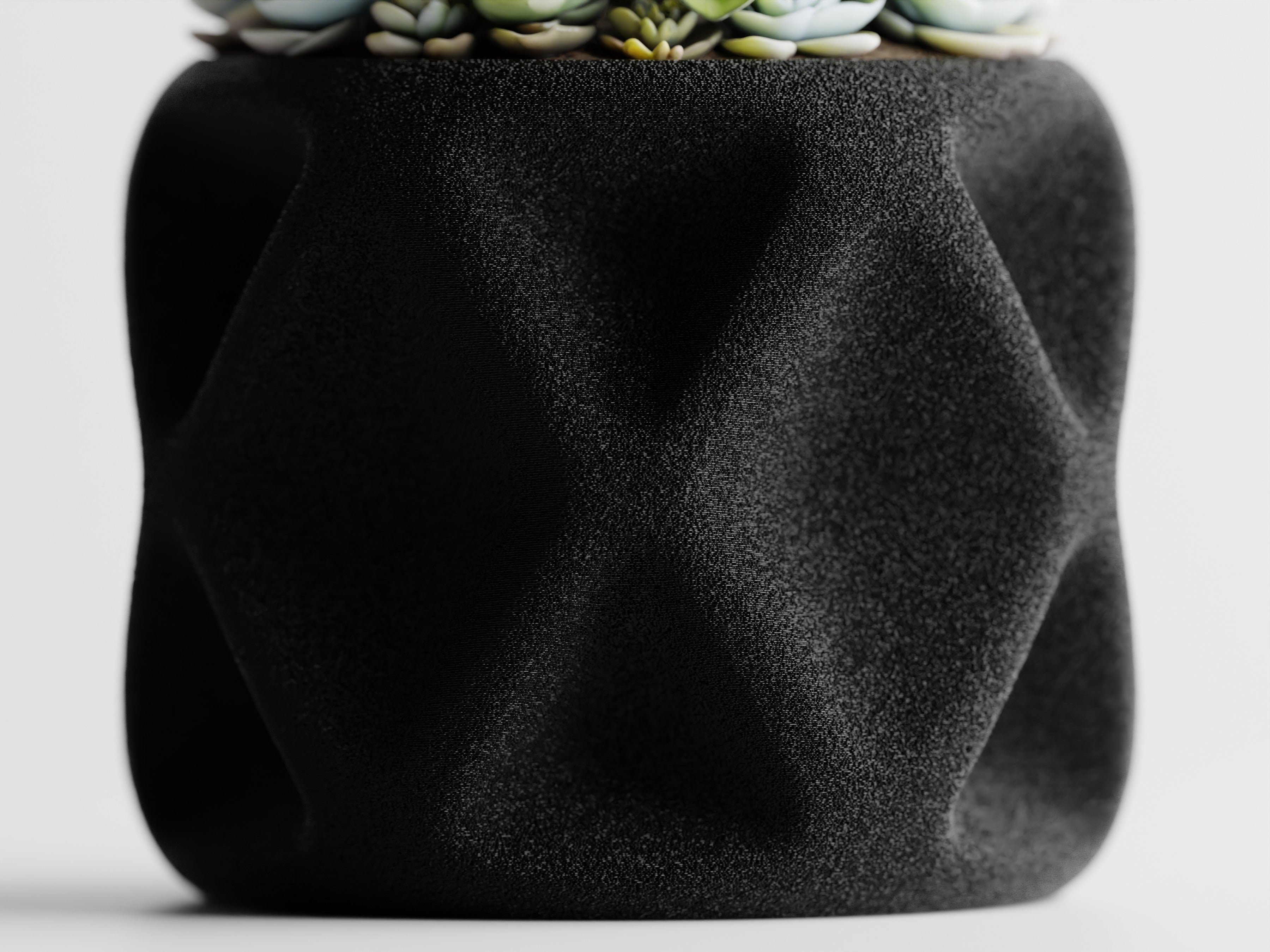 Modern Sculptural Plant Pot – Deep Concave / Indented Geometric Design