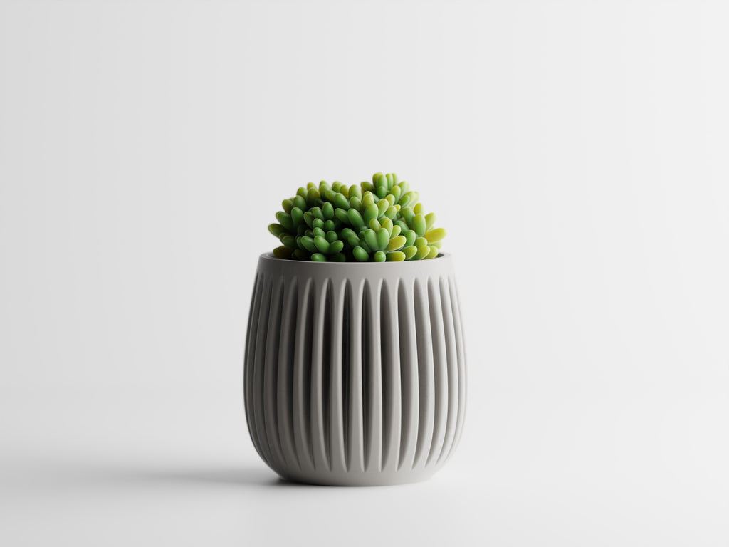 Ribbed Curved 3D Printed Planter