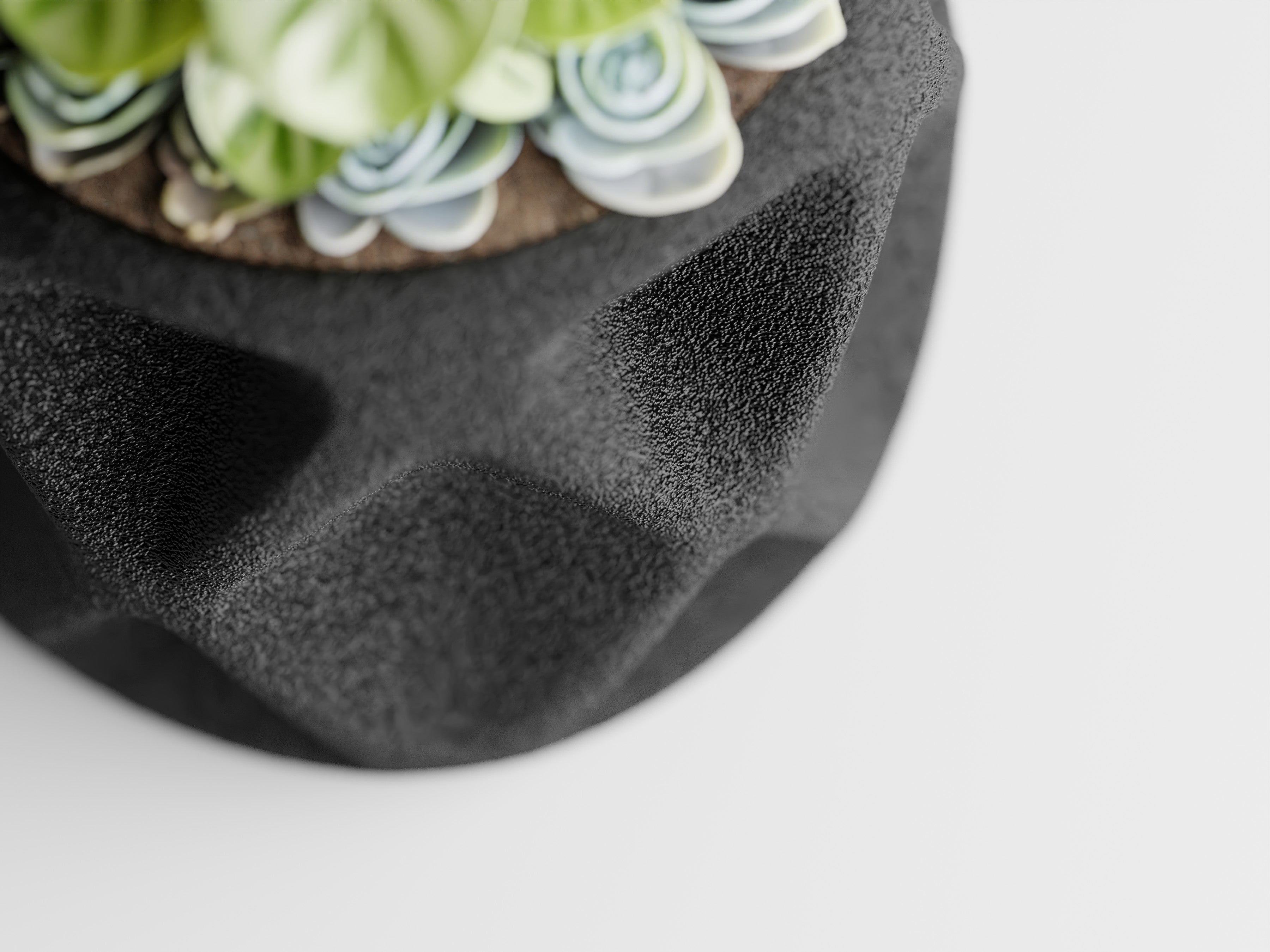 Modern Sculptural Plant Pot – Deep Concave / Indented Geometric Design