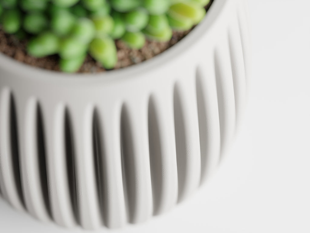 Ribbed Curved 3D Printed Planter