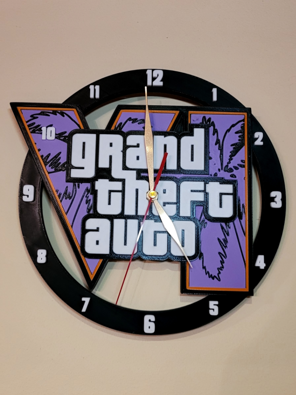 Grand Theft Auto VI 3D Wall Clock