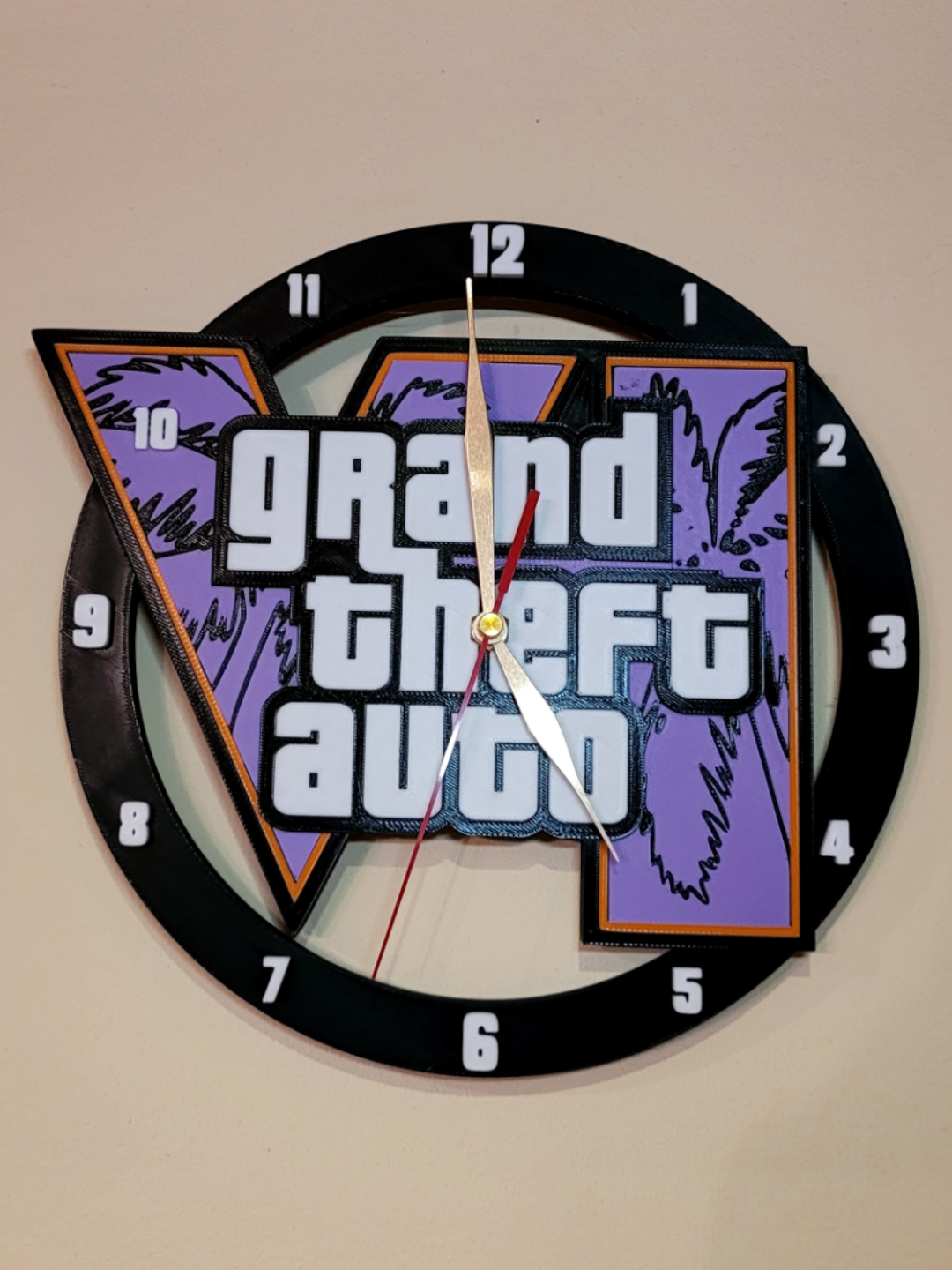 Grand Theft Auto VI 3D Wall Clock