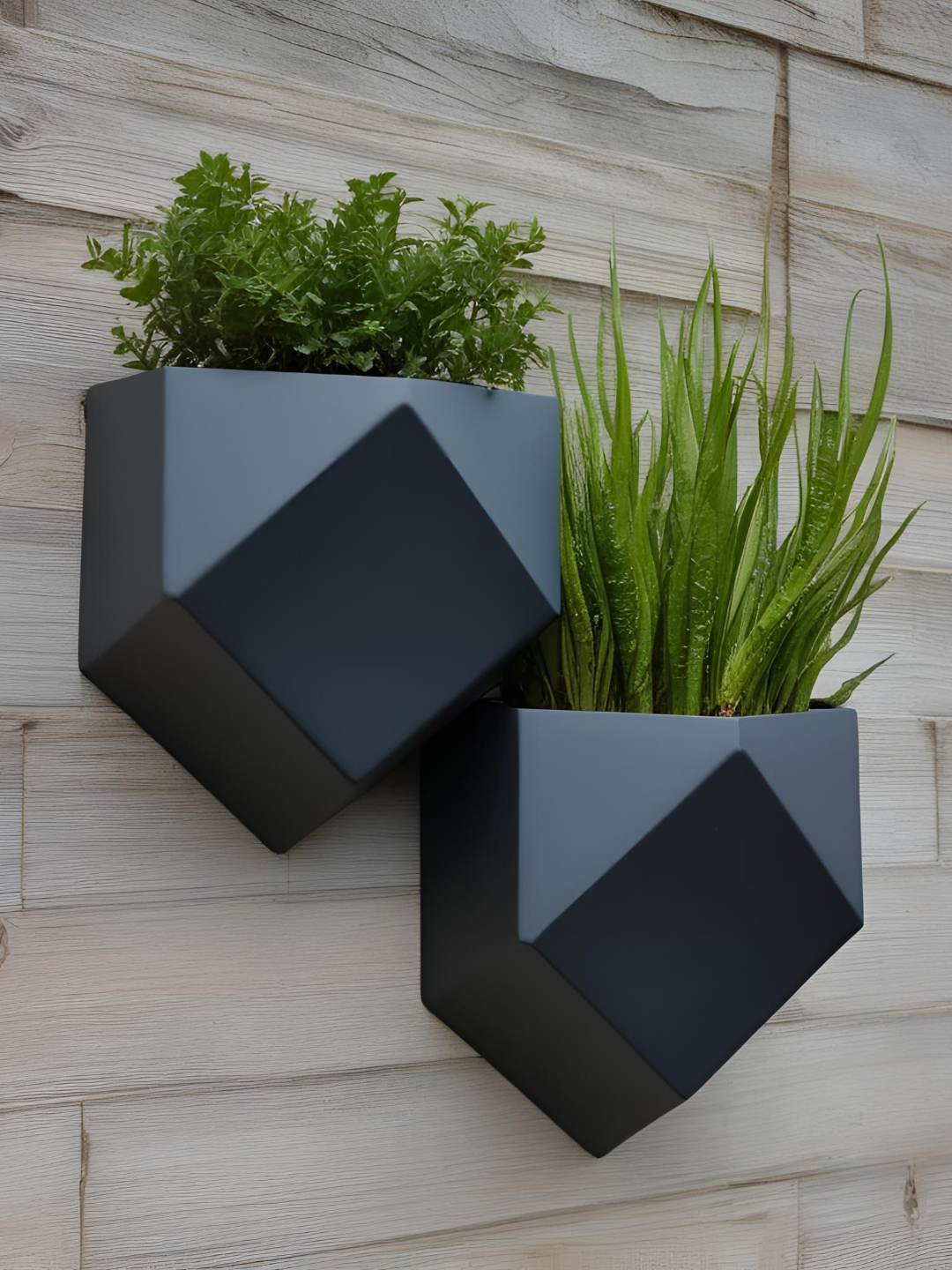 Diamond Wall Planter Set | 3D Printed Modern Wall Mounted Plant Pots