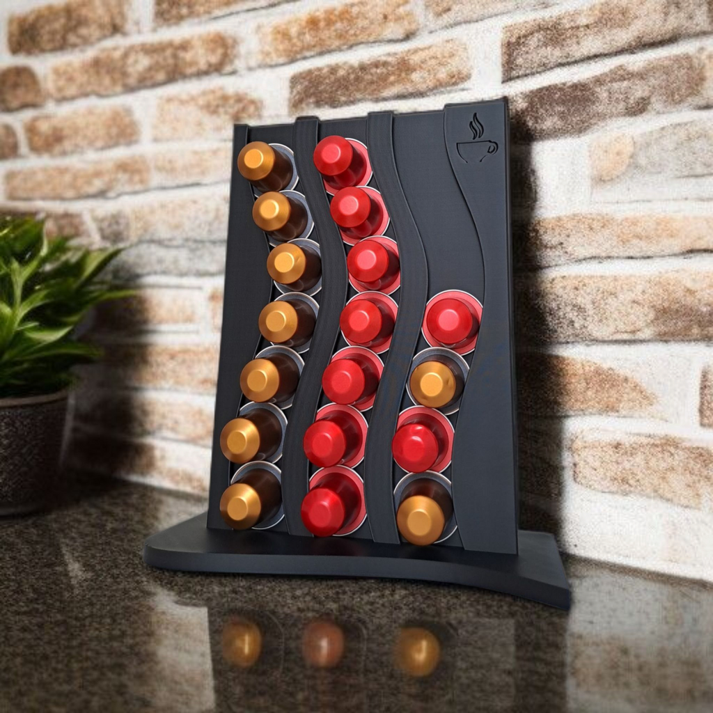 Etsy / Google Optimised:
Modern Wave Coffee Pod Rack | 3D Printed Capsule Organiser For Nespresso