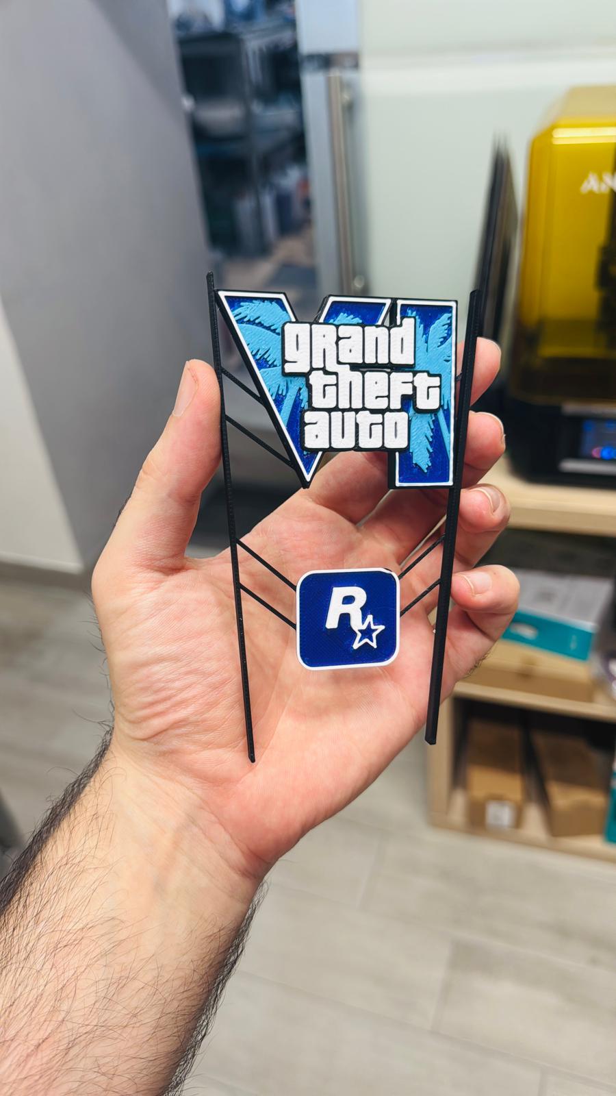GTA VI PS5 Console Badge – Blue Logo
