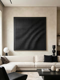 3D Pixel Wave Textured Wall Art | Modern Geometric Wooden Sculpture