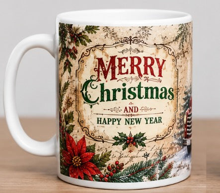 Vintage Christmas Truck 11oz Mug – Merry Christmas & Holiday Delivery Design