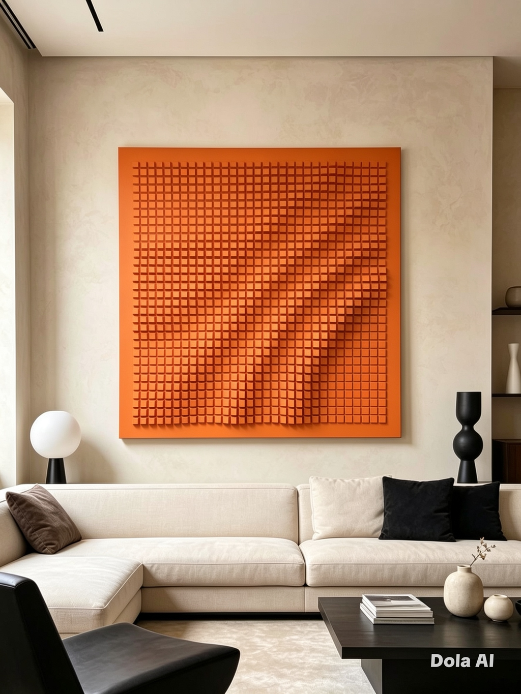 3D Pixel Wave Textured Wall Art | Modern Geometric Wooden Sculpture