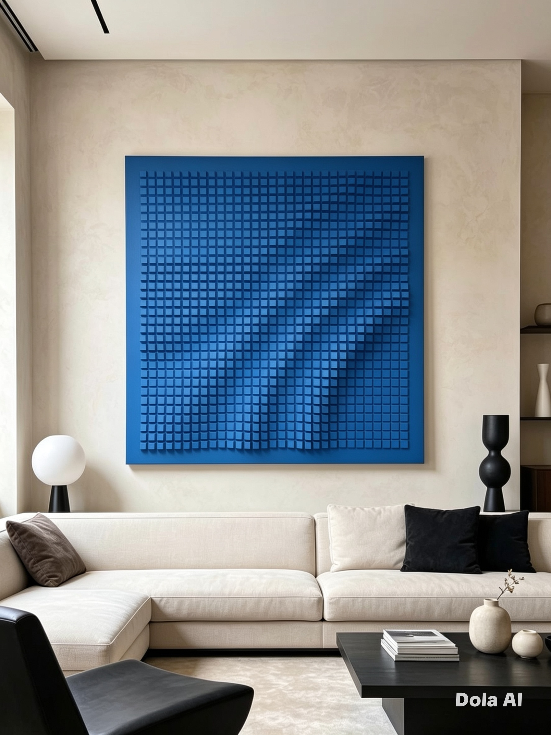 3D Pixel Wave Textured Wall Art | Modern Geometric Wooden Sculpture