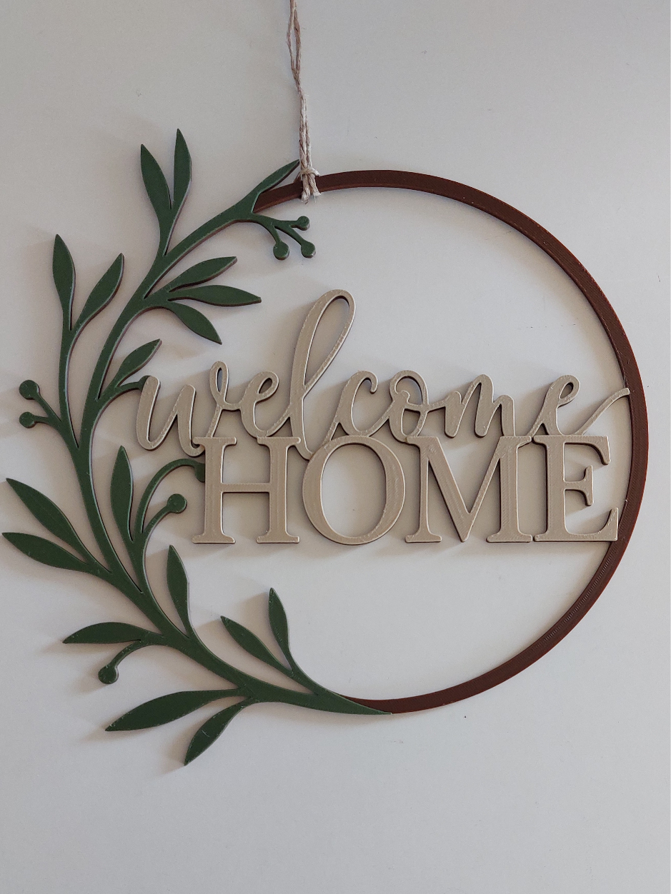 Welcome Home Floral Wall Hanging